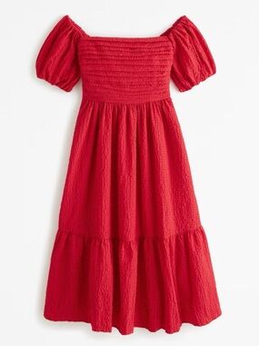emerson angel sleeve midi dress Rent Abercrombie & Fitch Ecru Dress UK 16